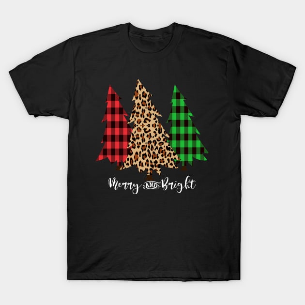 Merry And Bright Singing Christmas Trees T-Shirt by Sassee Designs